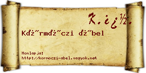 Körmöczi Ábel névjegykártya