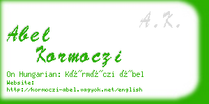 abel kormoczi business card